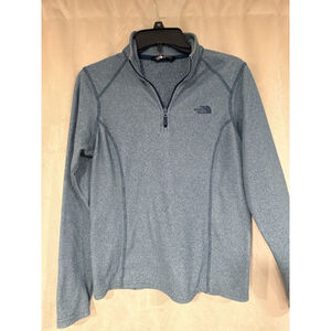 THE NORTH FACE Sz M WOMEN'S Sweater GRAY FLEECE 1/4 ZIP PULLOVER Medium